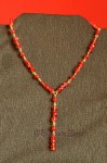 Červený ketlovaný náhrdelník